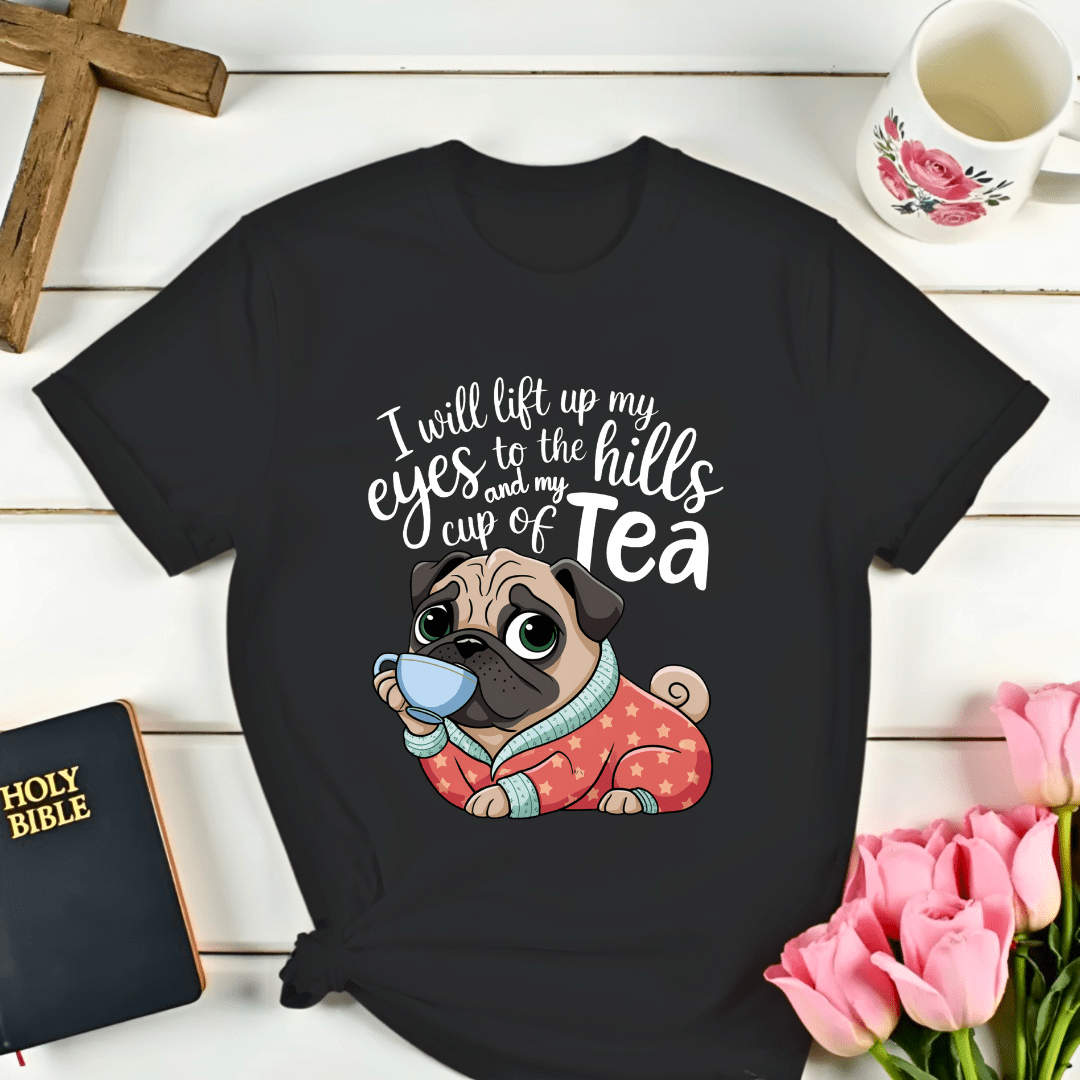 Cup Of Tea Pug T-Shirt