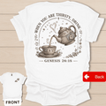 Faux Patchwork Thirsty Drink T-Shirt - Back T-Shirt