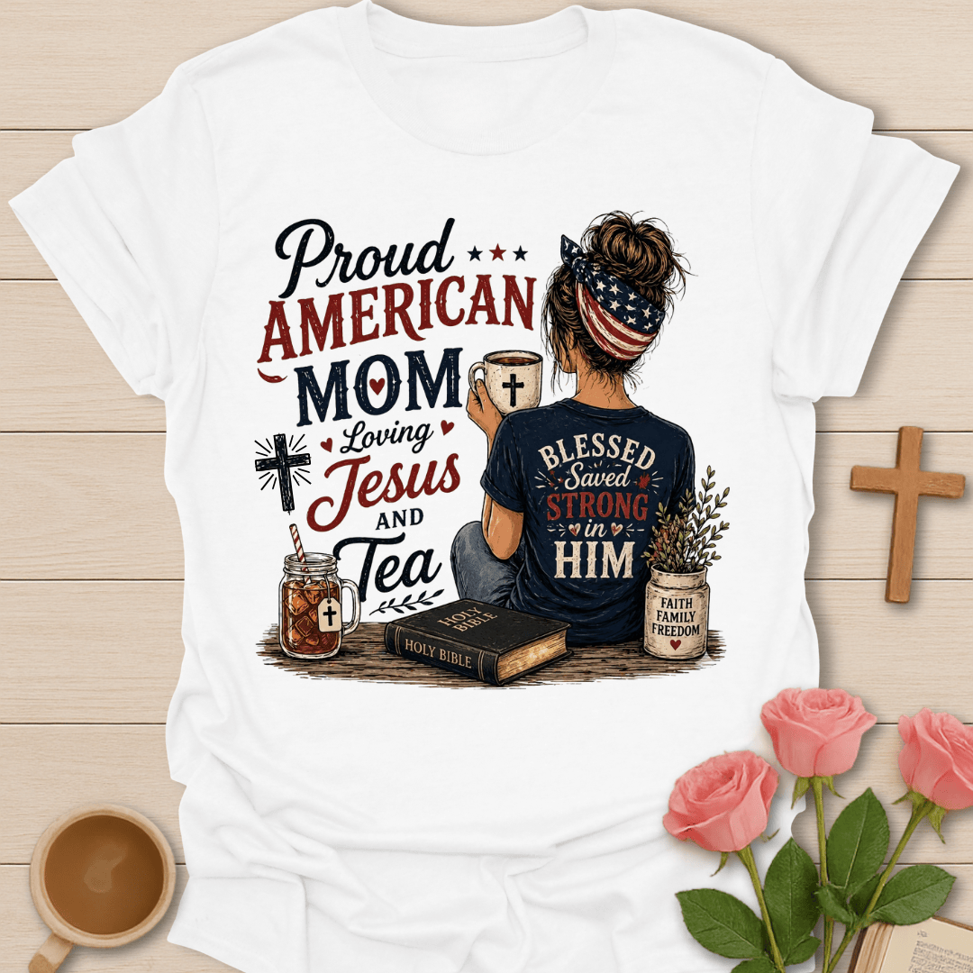 Blessed Proud American Mom T-Shirt T-Shirt