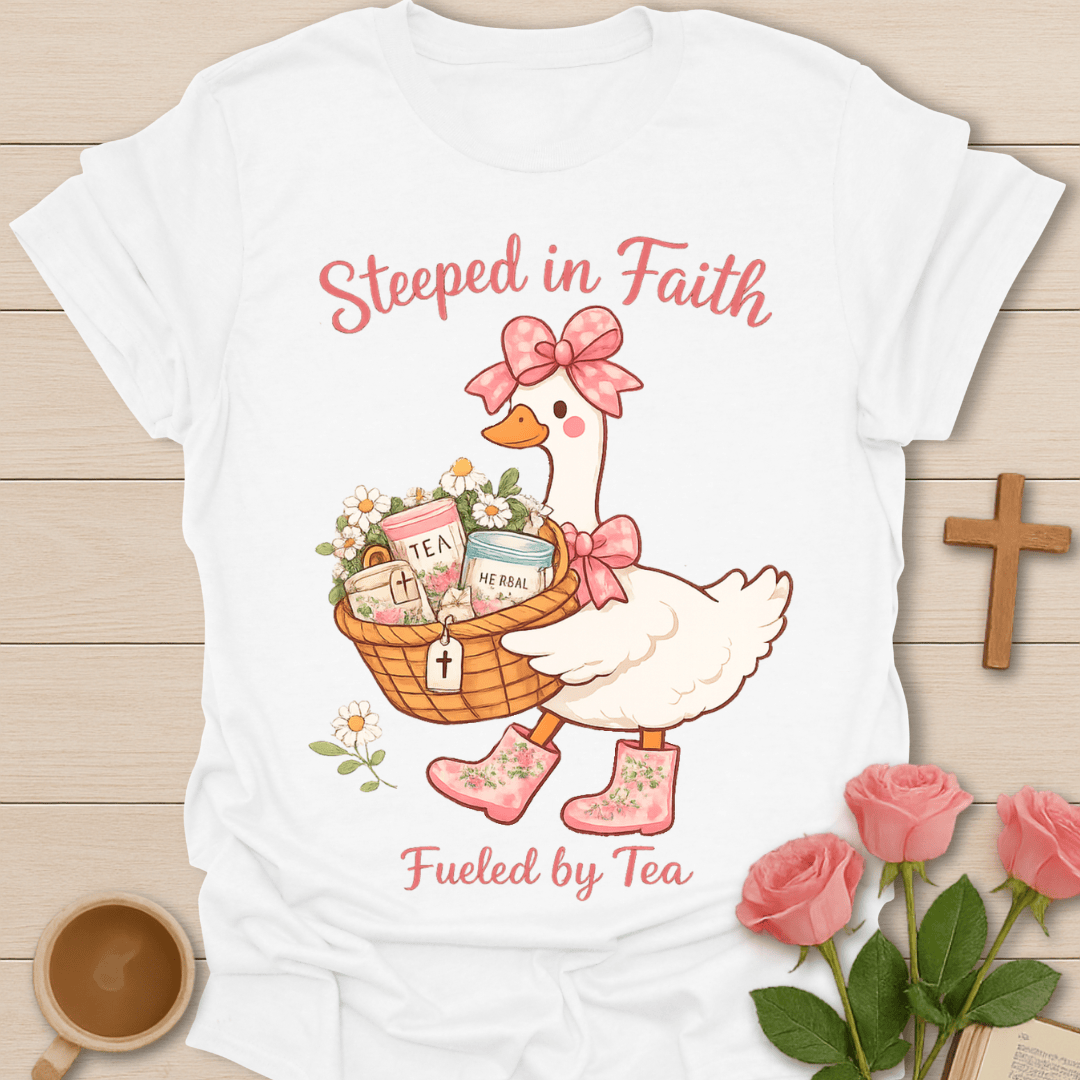Chic Duck Faith Tea T-Shirt KozzyCo Christian and tea lover design