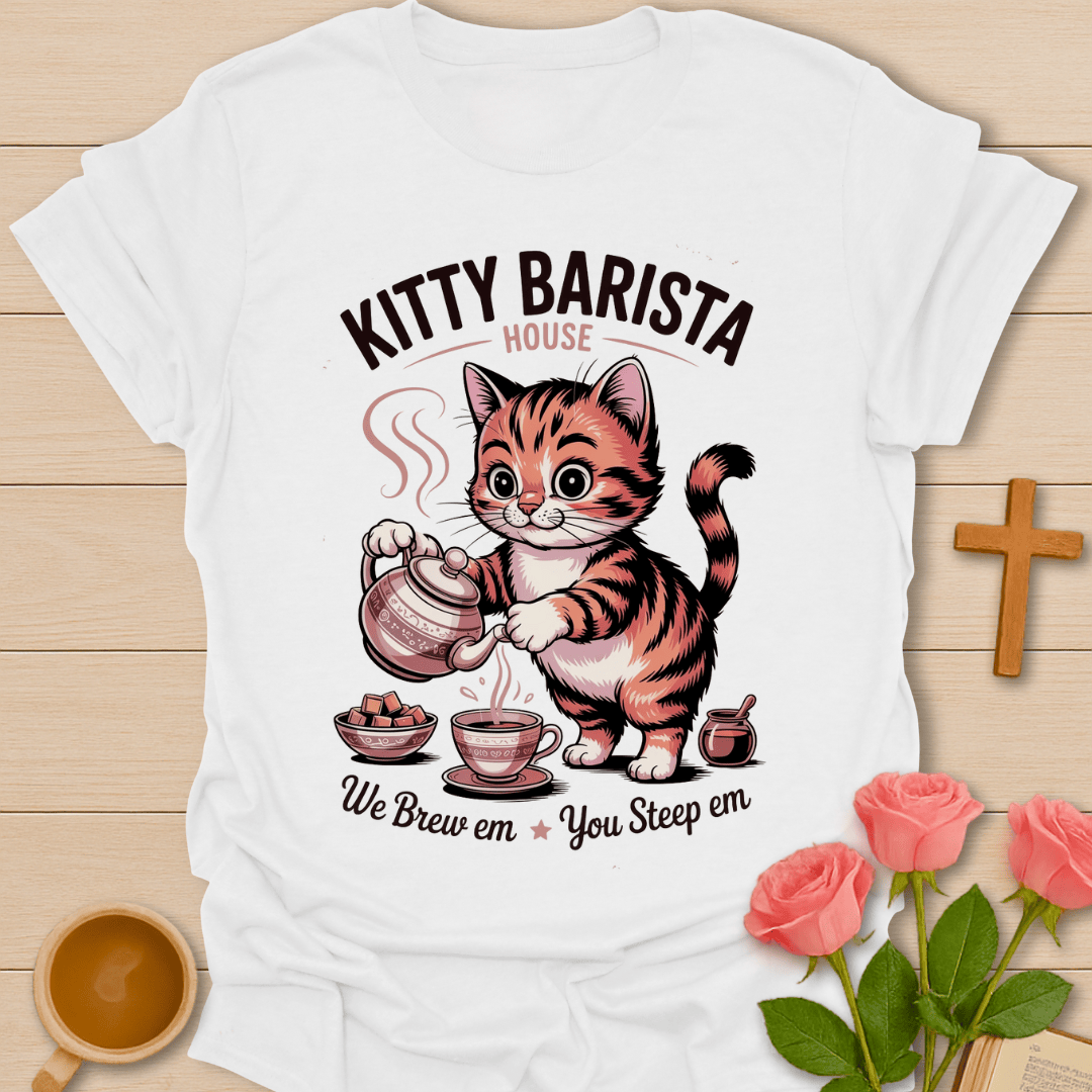 Kitty Barista House T-Shirt T-Shirt