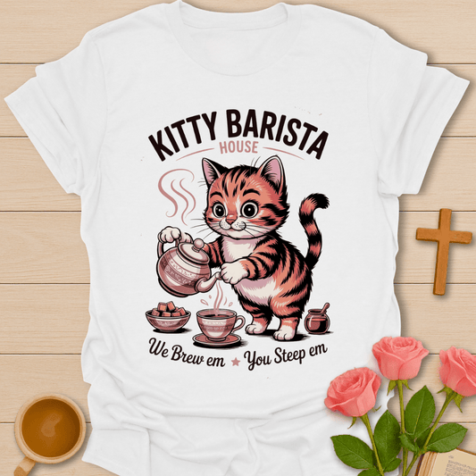 Kitty Barista House T-Shirt T-Shirt