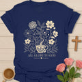 All Glory To God Christian tea t-shirt with bold lettering and faith-inspired design. - Navy