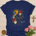 Be Still New York t-shirt with faith-inspired lettering for Christian tea lovers - Navy