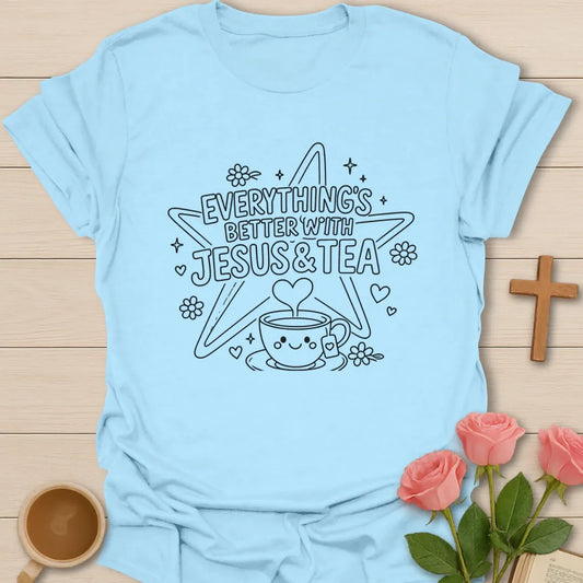 Better With Jesus Tea T-Shirt KozzyCo Christian and tea lover design