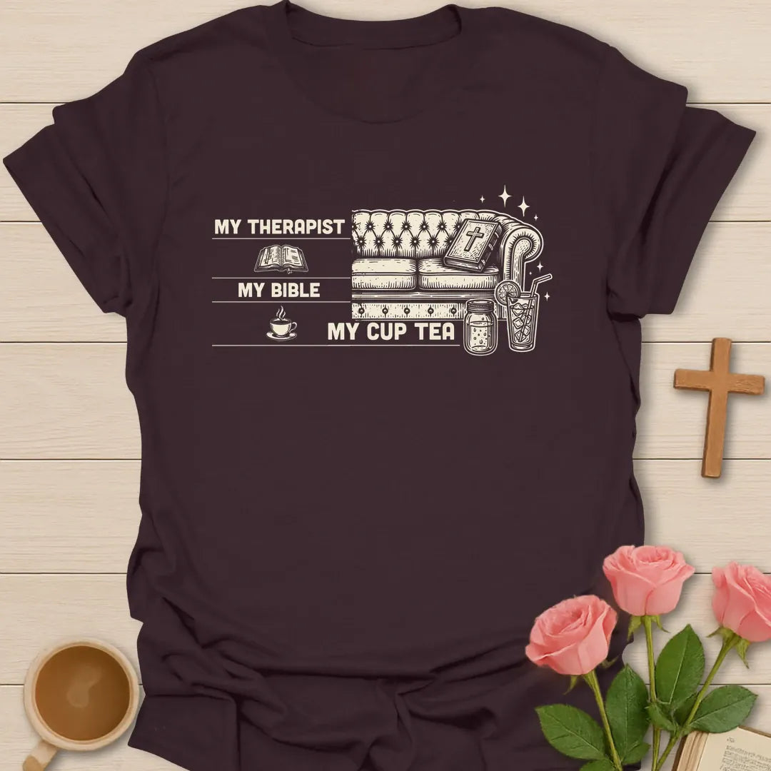 Bible & Tea Comfort T-Shirt KozzyCo Christian and tea lover design