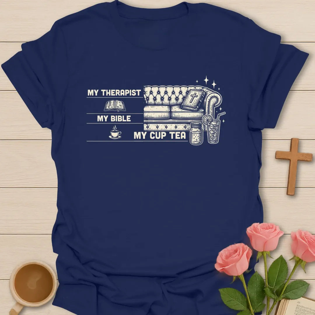 Bible & Tea Comfort T-Shirt KozzyCo Christian and tea lover design
