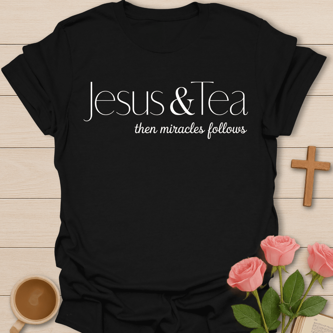 Miracles Follow Jesus Tea T-Shirt T-Shirt