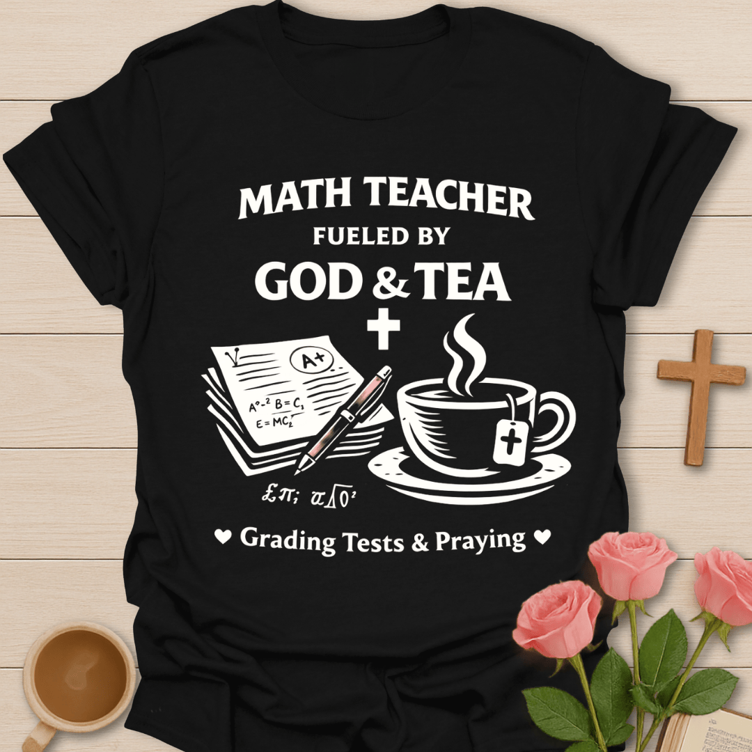 Math Teacher Faith Tea T-Shirt T-Shirt