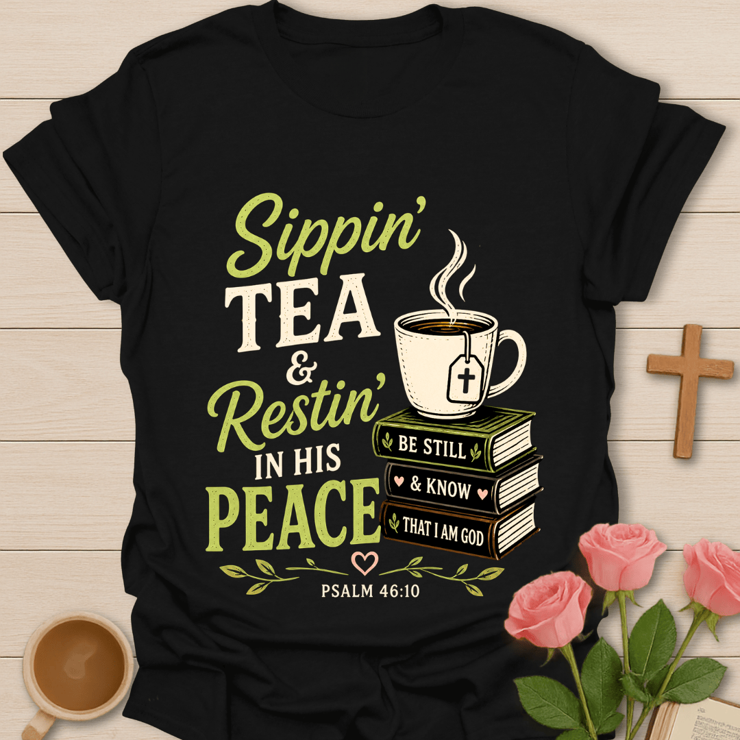 Sippin Peace Christian Tea T-Shirt T-Shirt