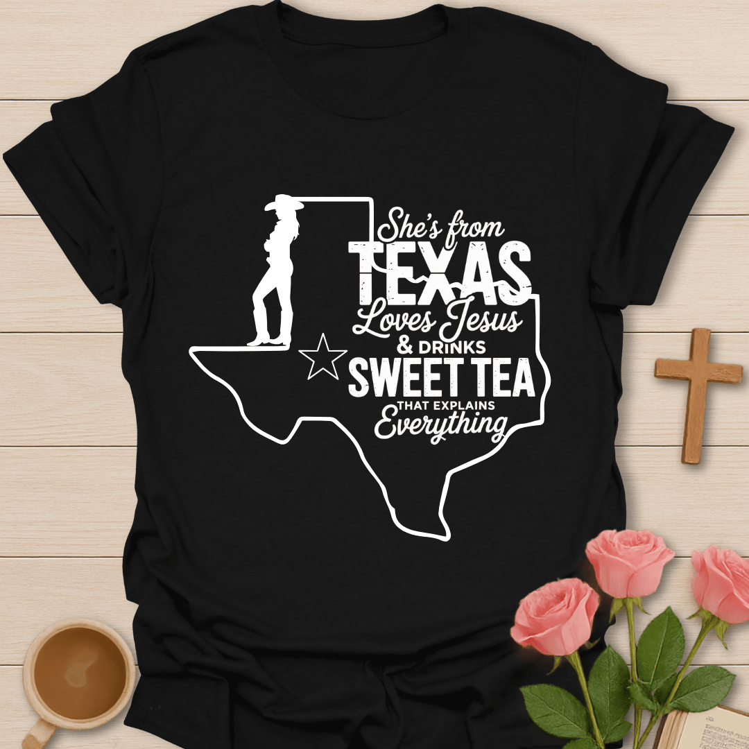 Texas Jesus Sweet Tea T-Shirt KozzyCo Christian and tea lover design