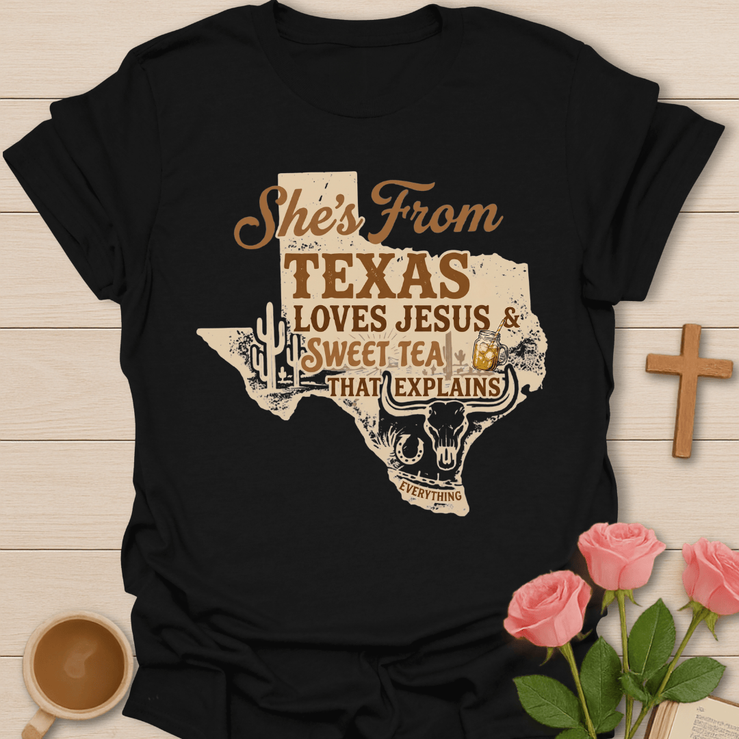 Texas Sweet Tea T-Shirt KozzyCo Christian and tea lover design