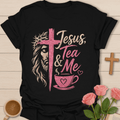 Jesus Tea & Me Christian T-Shirt KozzyCo Christian and tea lover design