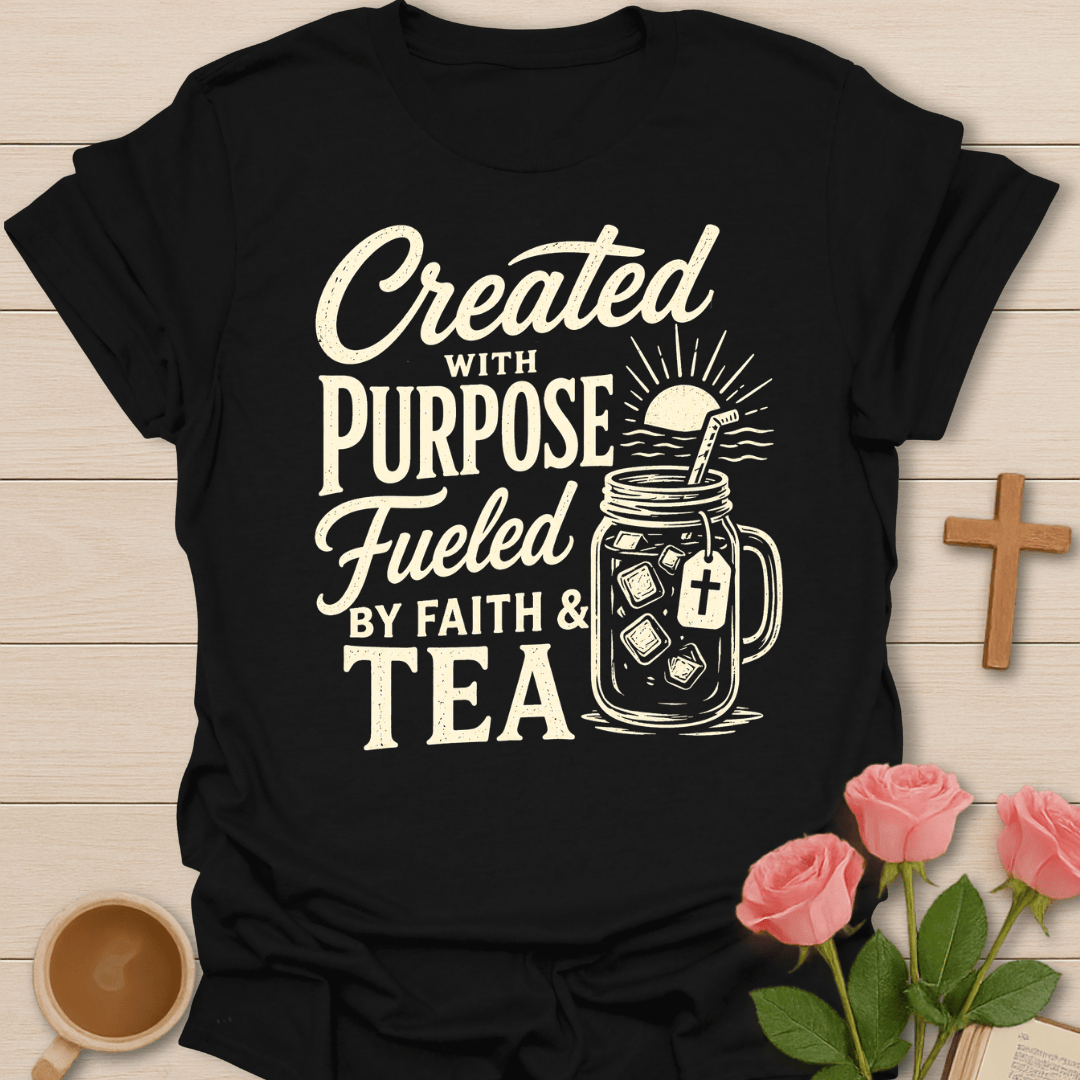 Purpose Faith & Tea T-Shirt KozzyCo Christian and tea lover design