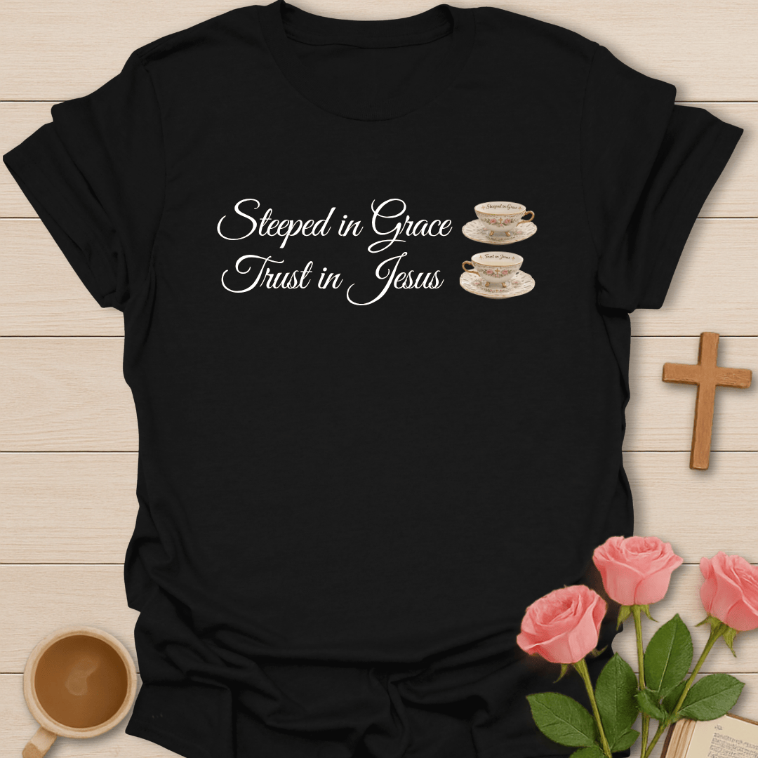 Filled In Jesus Tea T-Shirt KozzyCo Christian and tea lover design