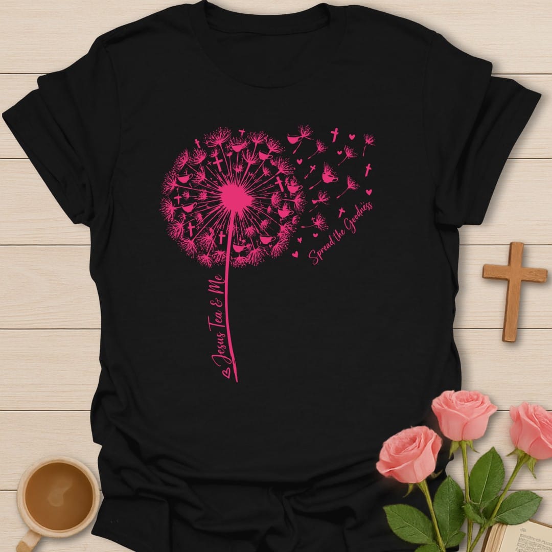 Spread The Goodness t-shirt with cheerful lettering and faith-inspired design - Black