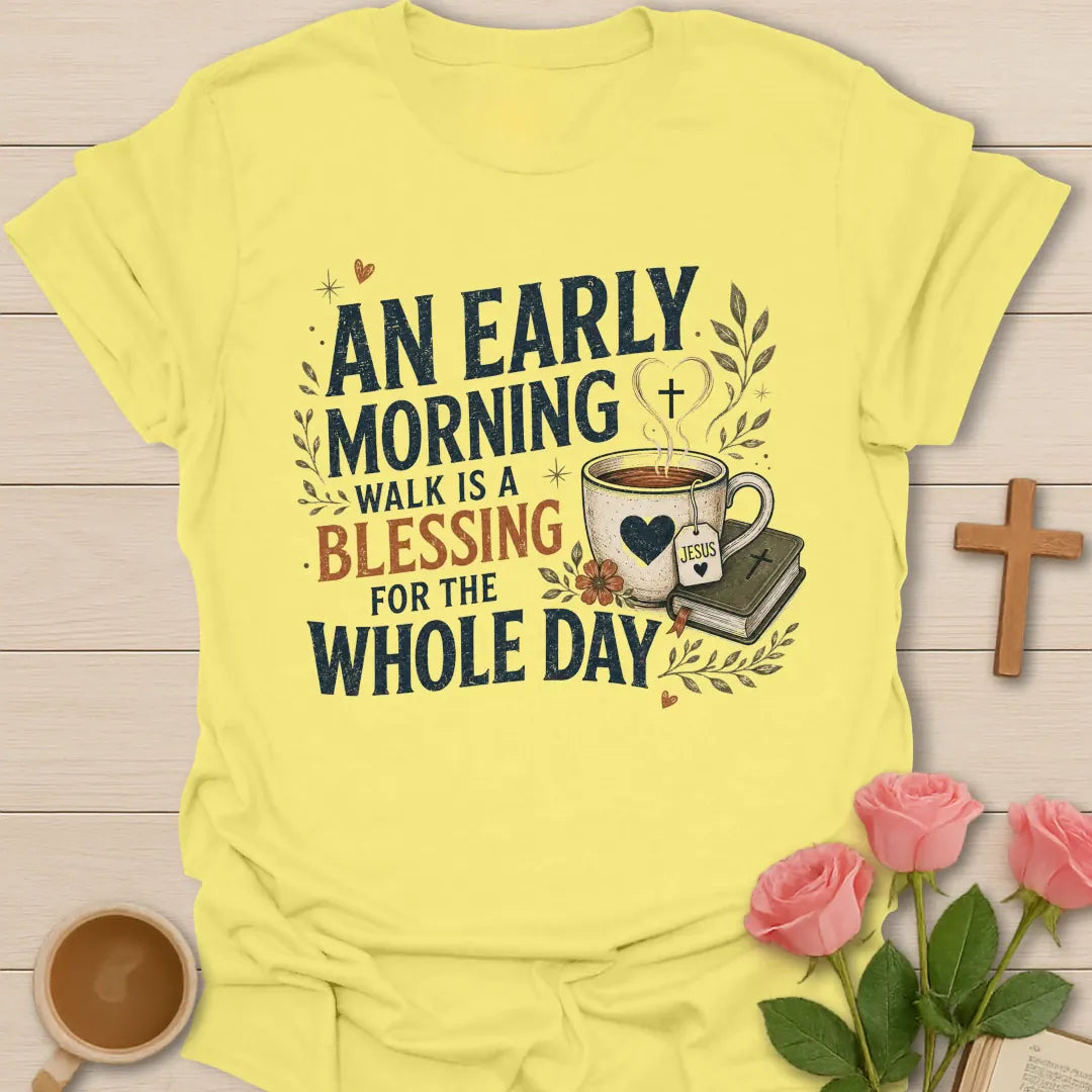 Blessed Day shirt with cheerful faith lettering - Cornsilk