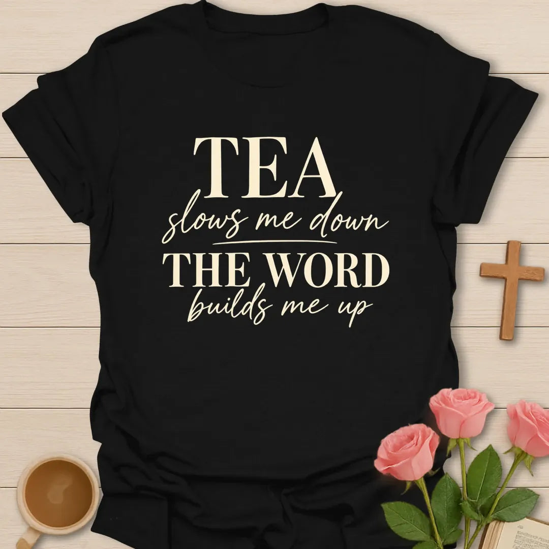 Build Me Up t-shirt with faith-inspired lettering - Black