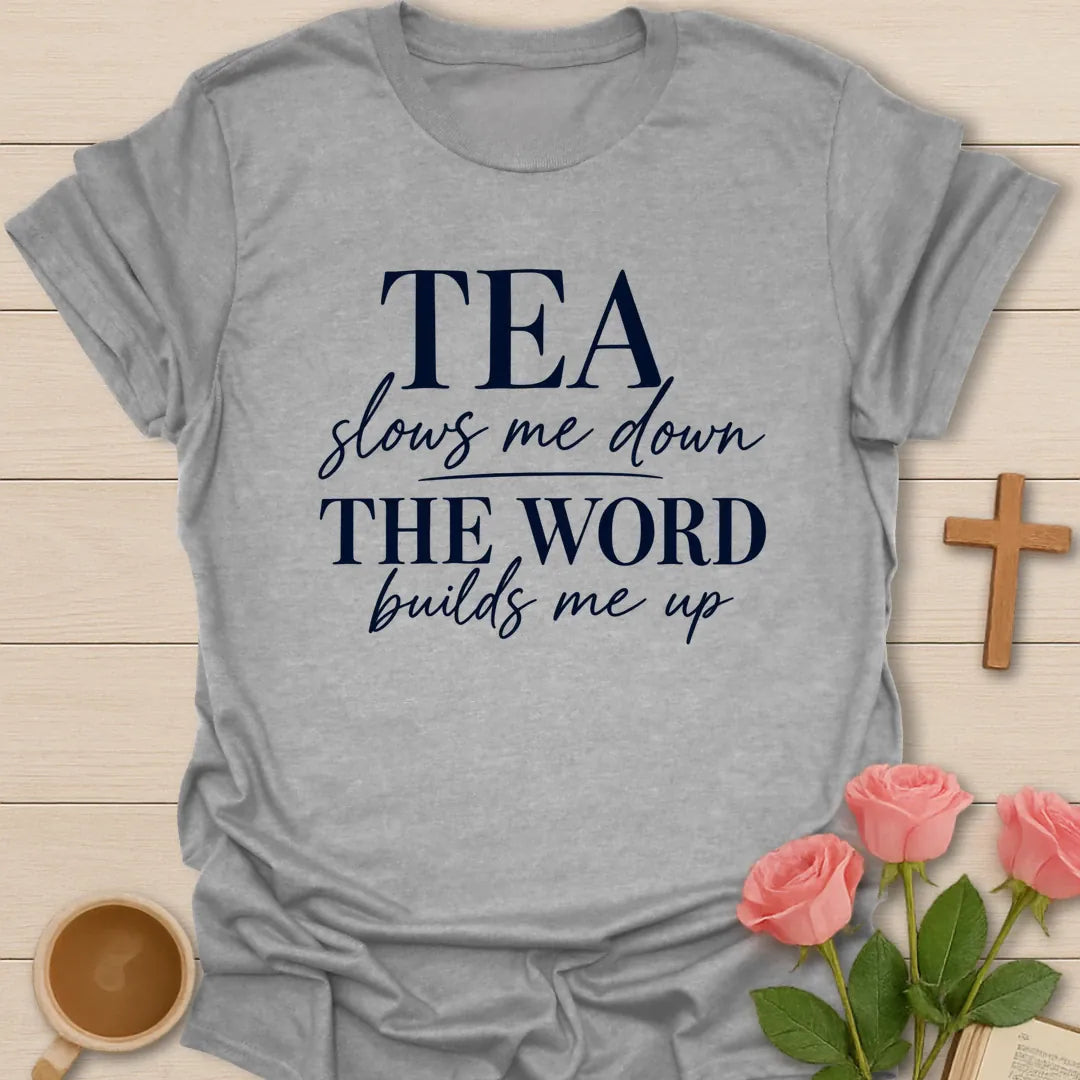 Build Me Up t-shirt with faith-inspired lettering - Sport Grey