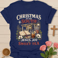 Christmas In The South shirt with Southern holiday styling - Navy