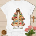 Coat Of Teas t-shirt with colorful tea cup artwork and faith-inspired design - White