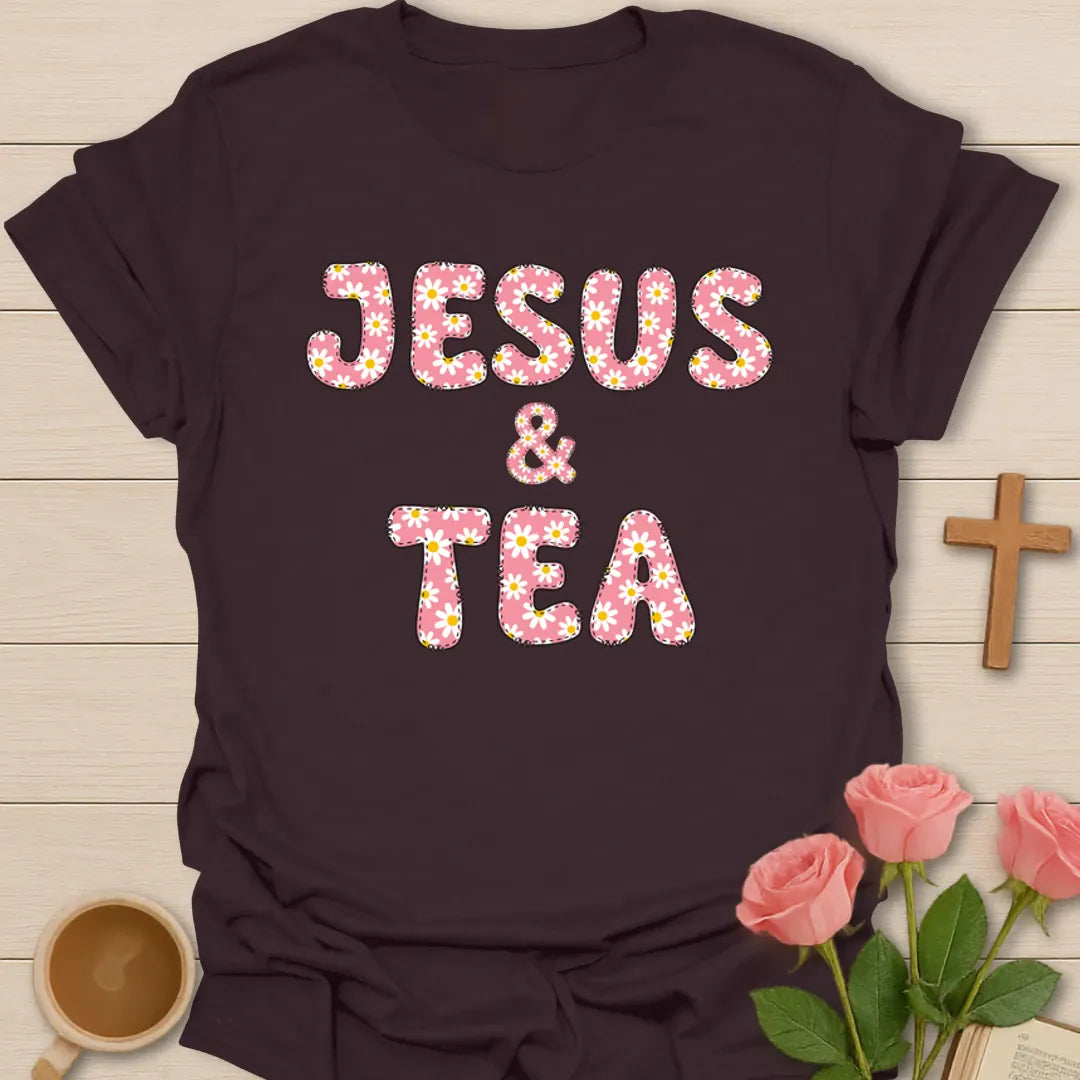 Daisy Jesus & Tea T-Shirt KozzyCo Christian and tea lover design
