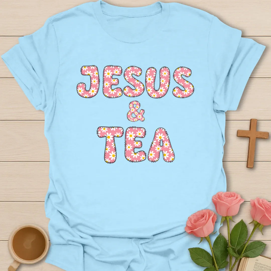 Daisy Jesus & Tea T-Shirt KozzyCo Christian and tea lover design