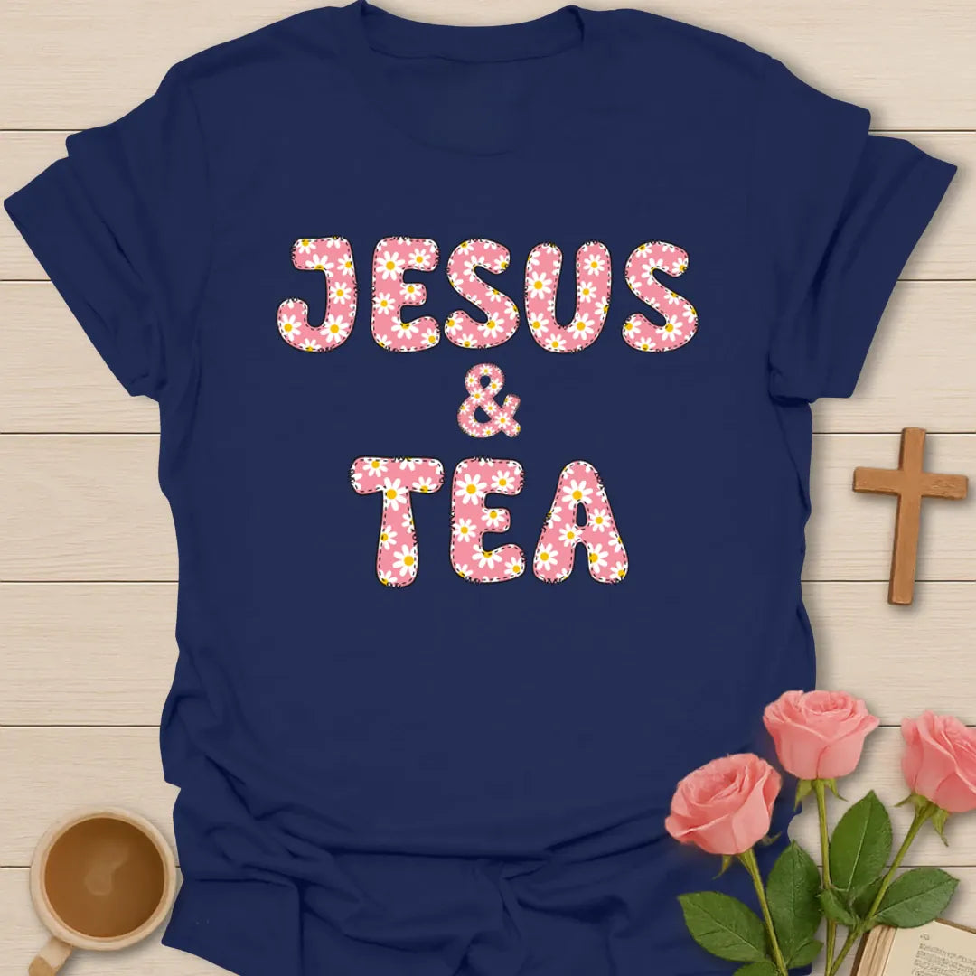 Daisy Jesus & Tea T-Shirt KozzyCo Christian and tea lover design