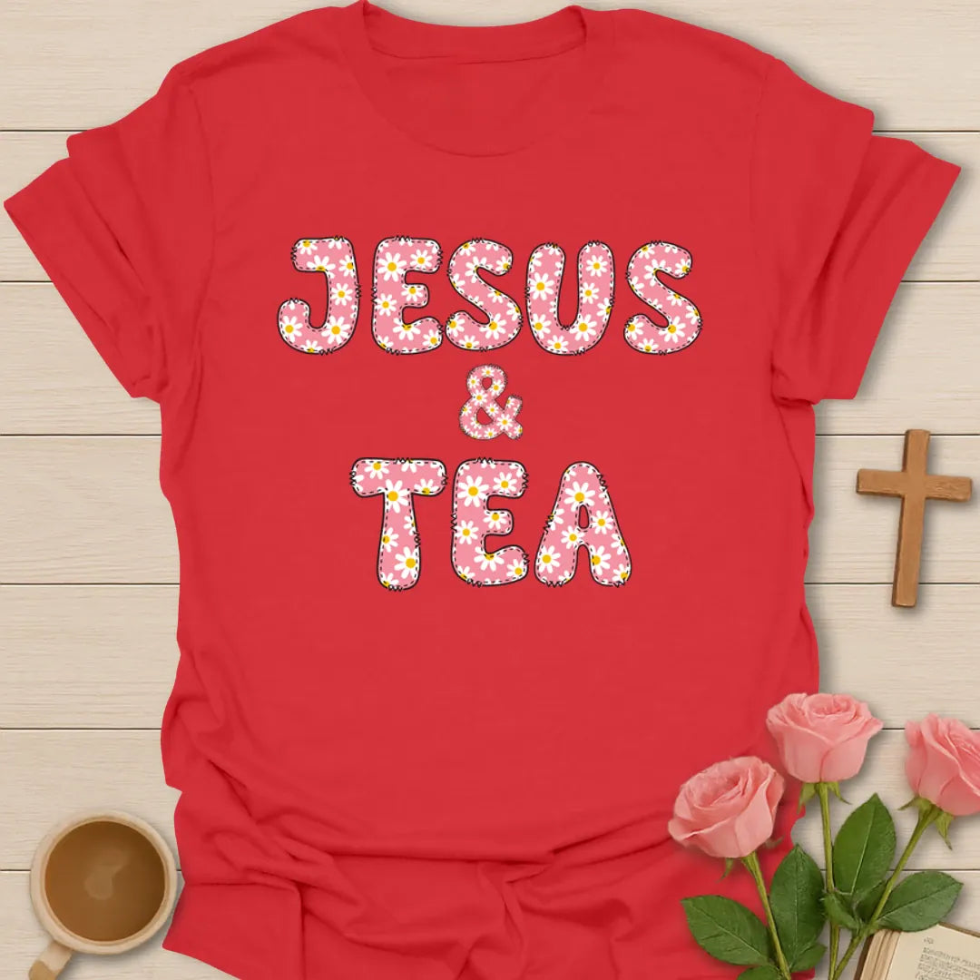 Daisy Jesus & Tea T-Shirt KozzyCo Christian and tea lover design