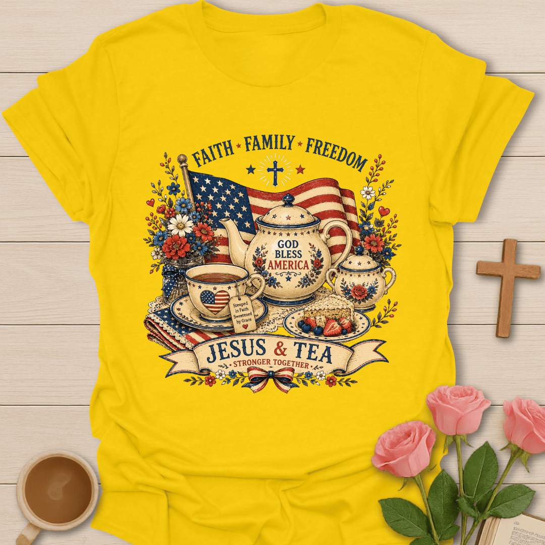 Patriotic Jesus Tea T-Shirt T-Shirt