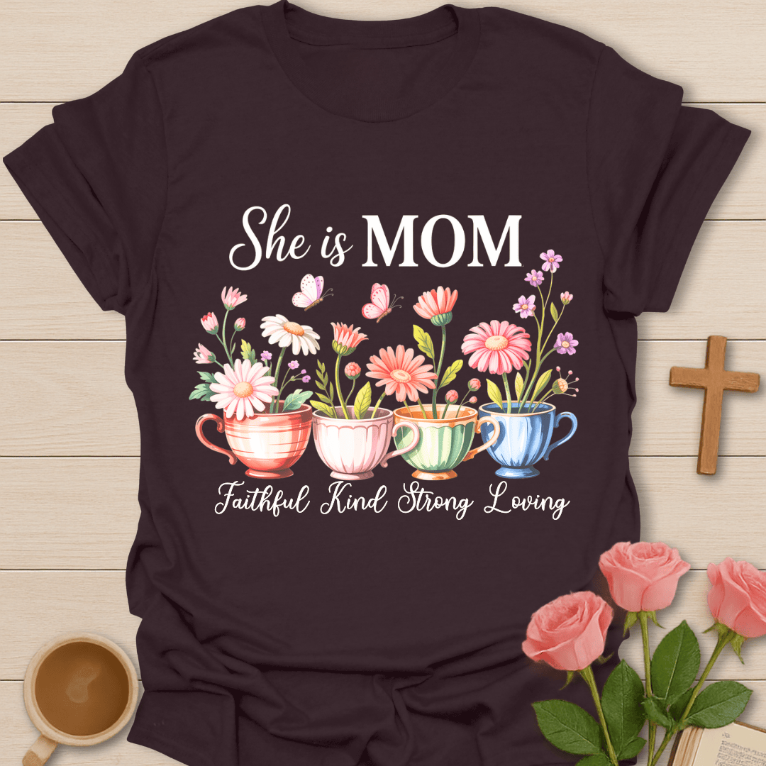 Faithful Mom Tea Lover T-Shirt T-Shirt