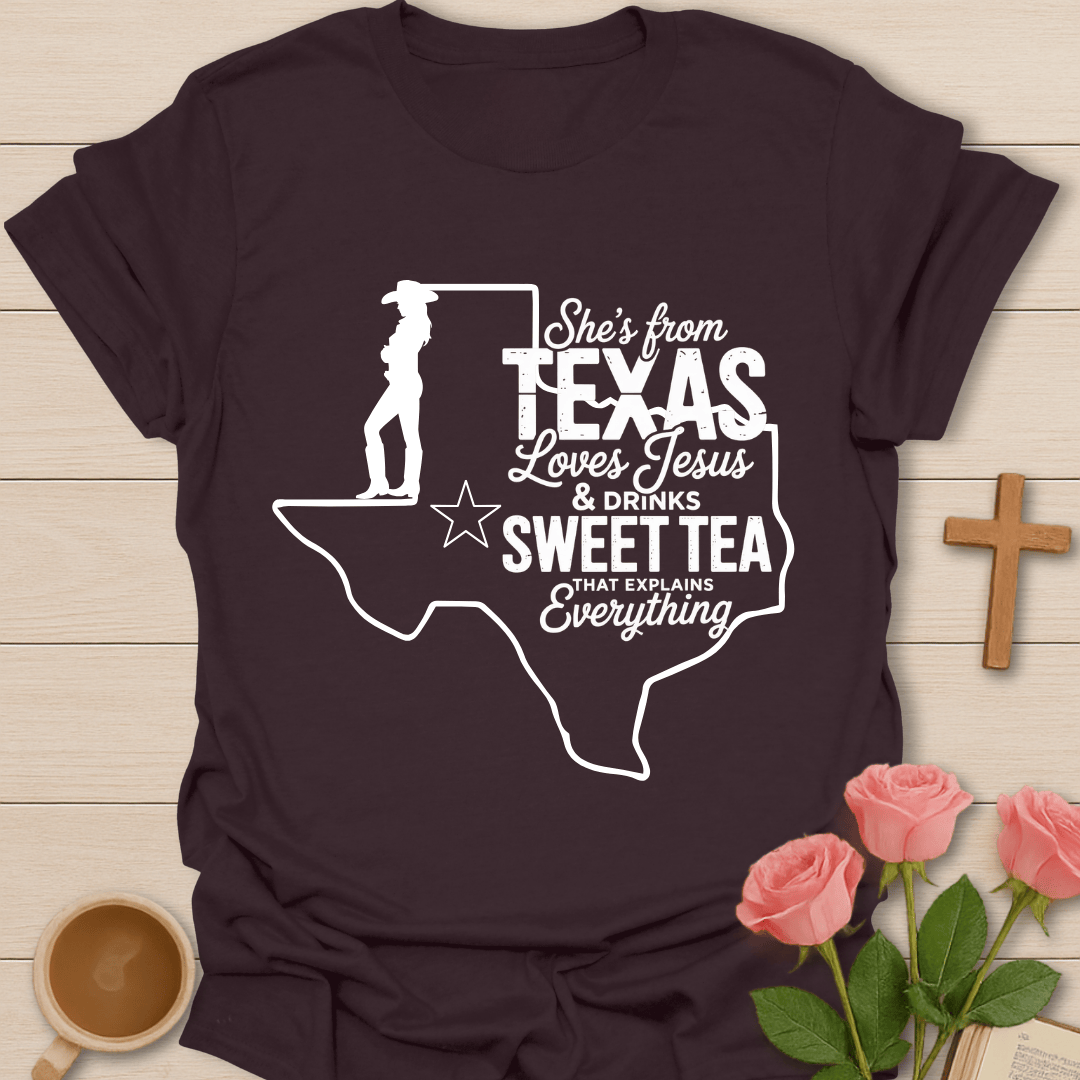 Texas Jesus Sweet Tea T-Shirt KozzyCo Christian and tea lover design