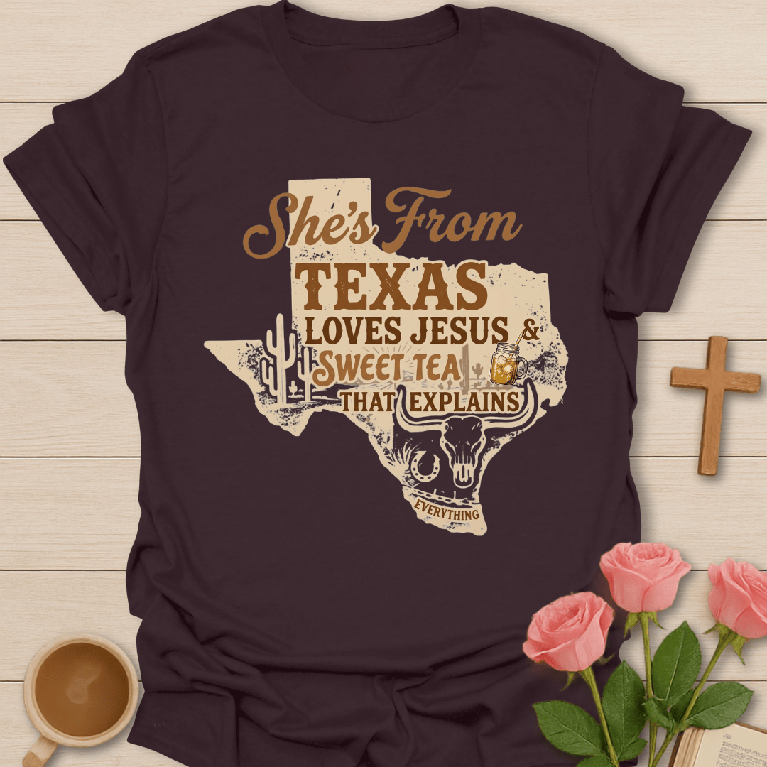 Texas Sweet Tea T-Shirt KozzyCo Christian and tea lover design