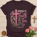 Woman of Faith Tea T-Shirt KozzyCo Christian and tea lover design