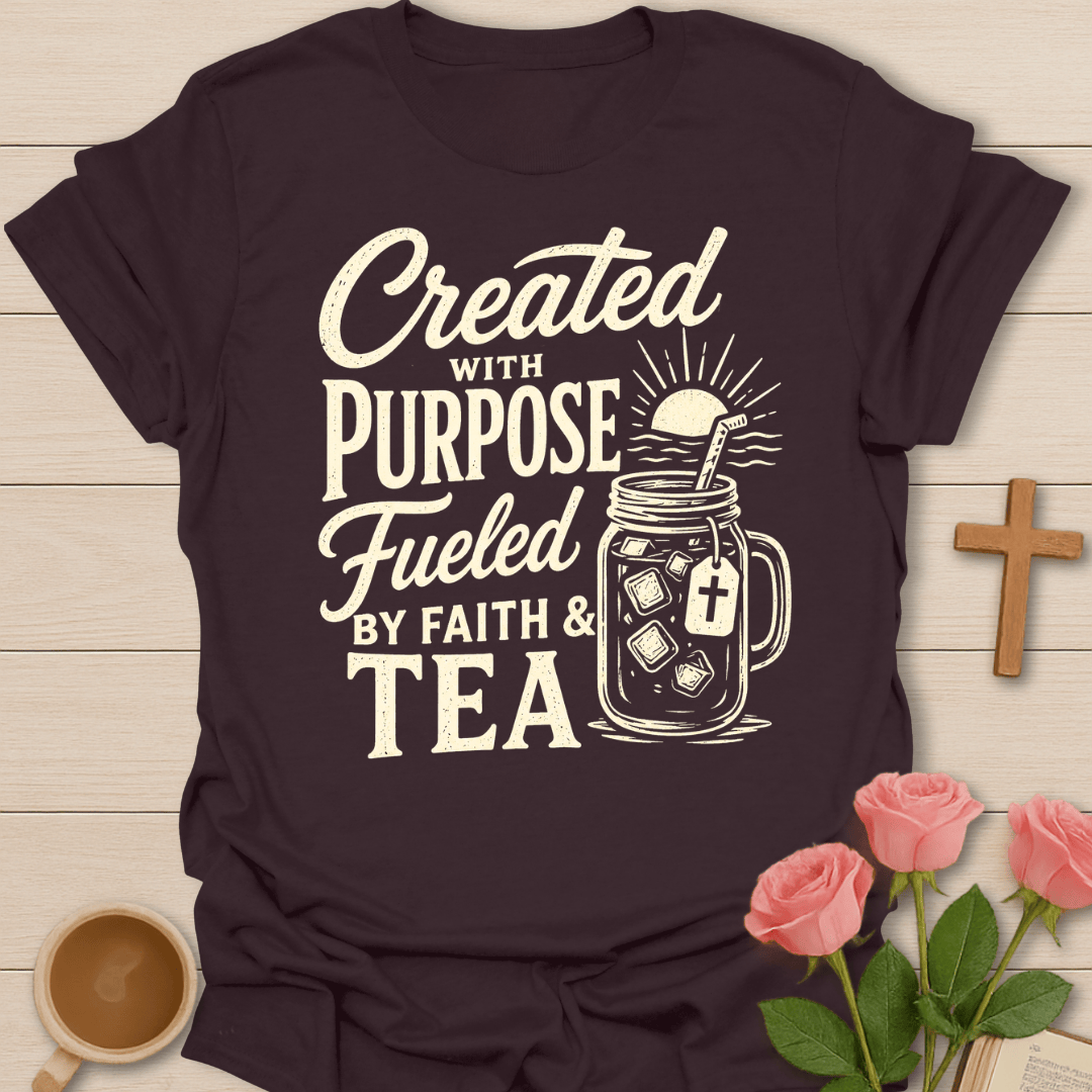 Purpose Faith & Tea T-Shirt KozzyCo Christian and tea lover design