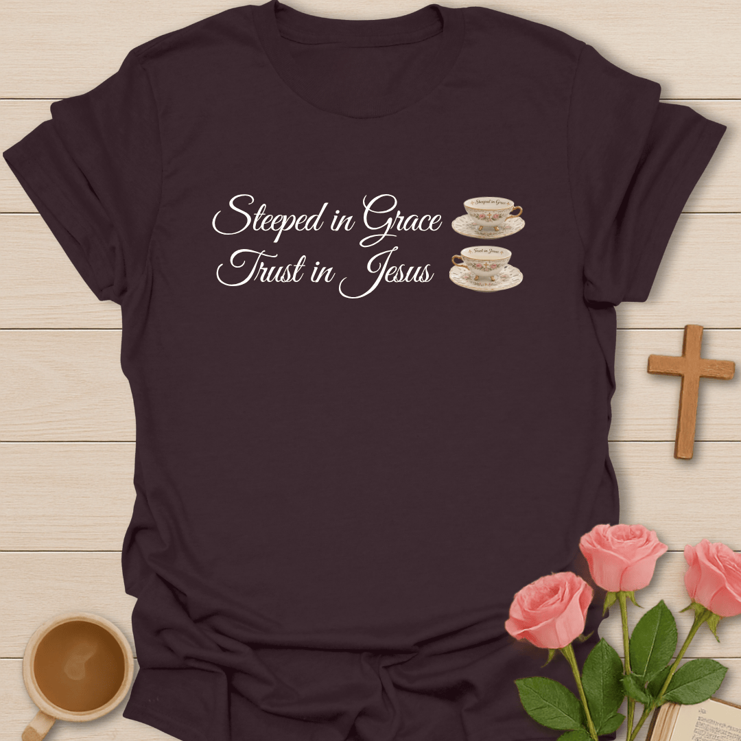 Filled In Jesus Tea T-Shirt KozzyCo Christian and tea lover design