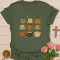 Fall Pumpkin Tea Christian t-shirt with autumn lettering and faith-inspired design - Military Green