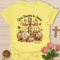 Give Thanks To Jesus shirt with grateful faith lettering - Cornsilk