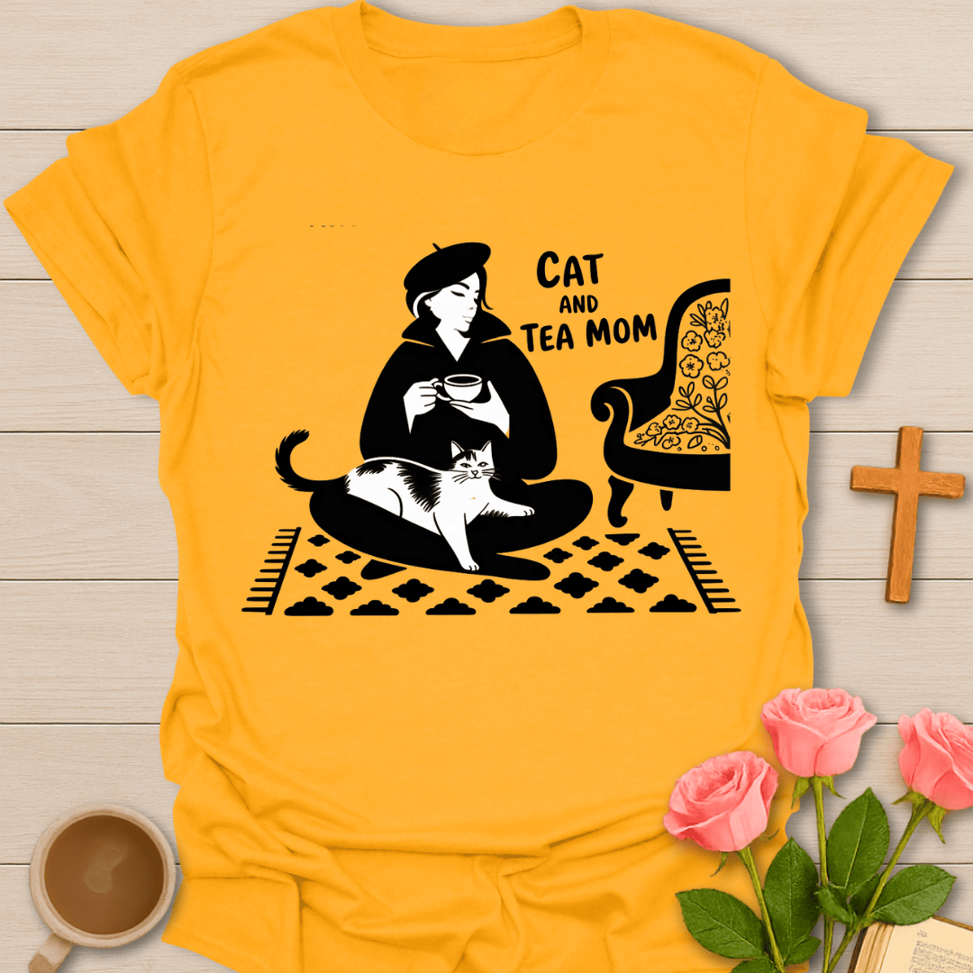 Cat Mom Tea Love T-Shirt T-Shirt