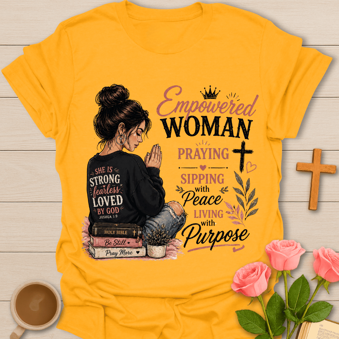 Empowered Faith Woman Tea T-Shirt T-Shirt