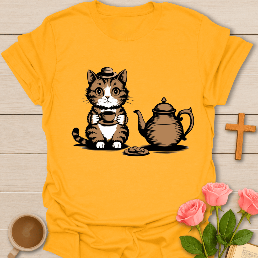 Tea Time Kitty T-Shirt T-Shirt