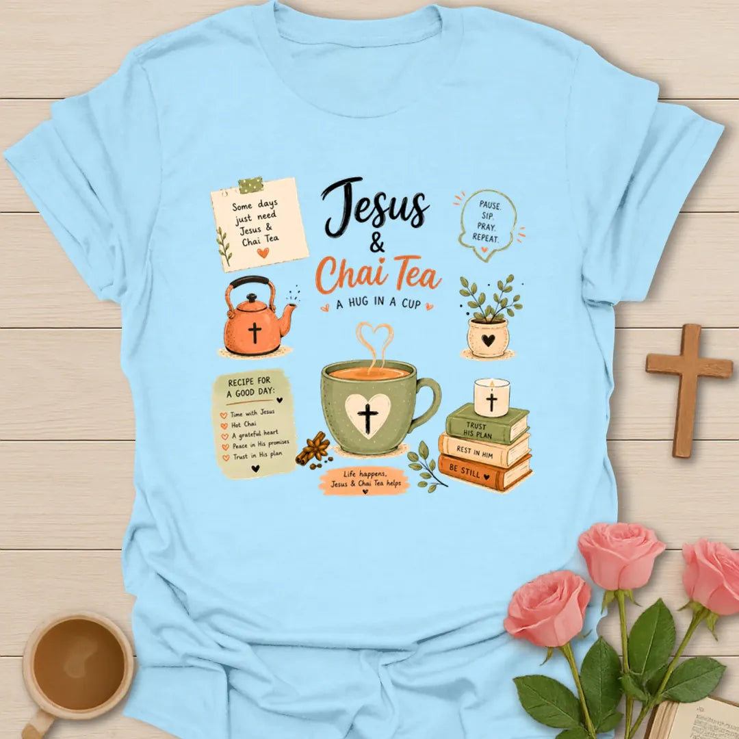 Jesus and Chai Tea T-Shirt KozzyCo Christian and tea lover design