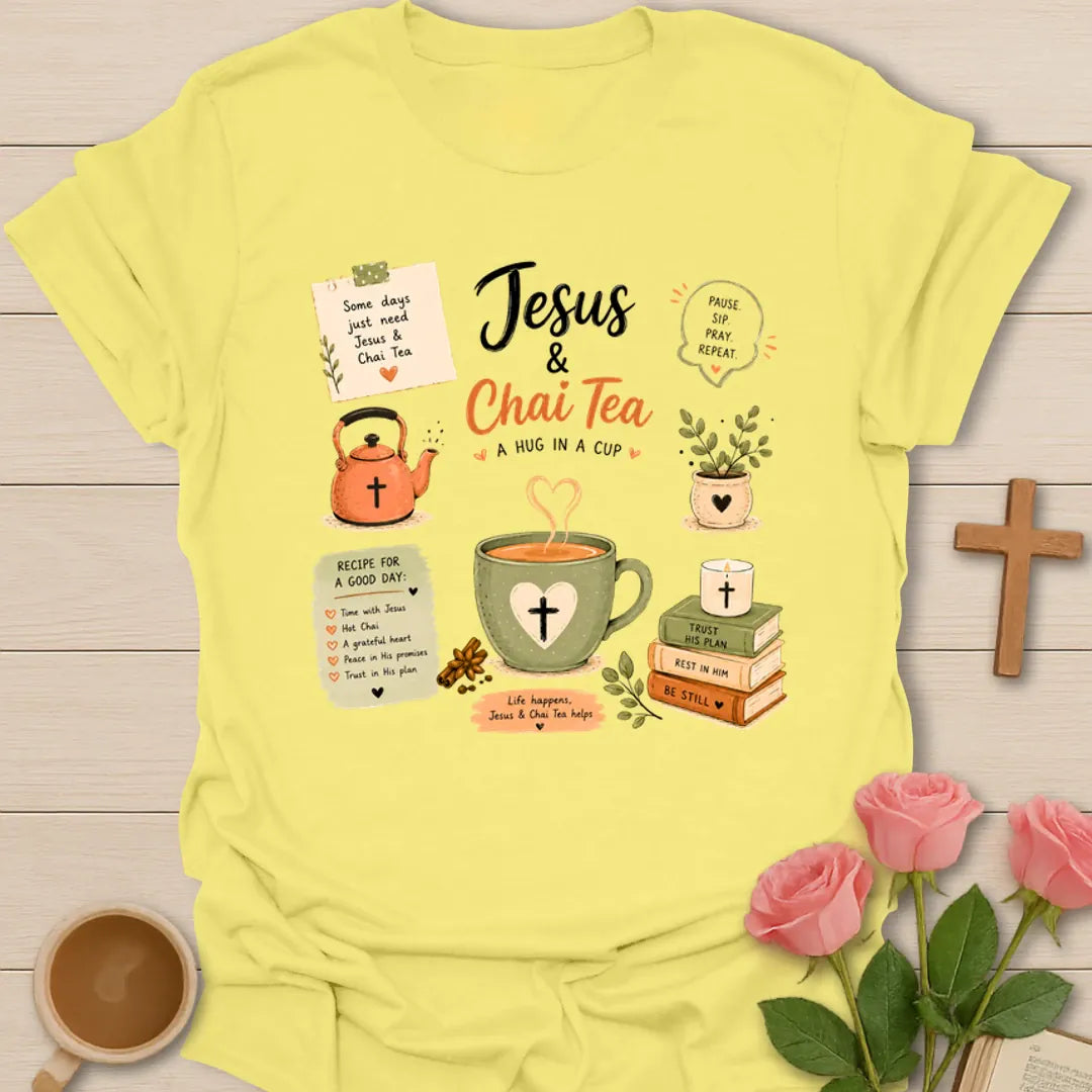 Jesus and Chai Tea T-Shirt KozzyCo Christian and tea lover design