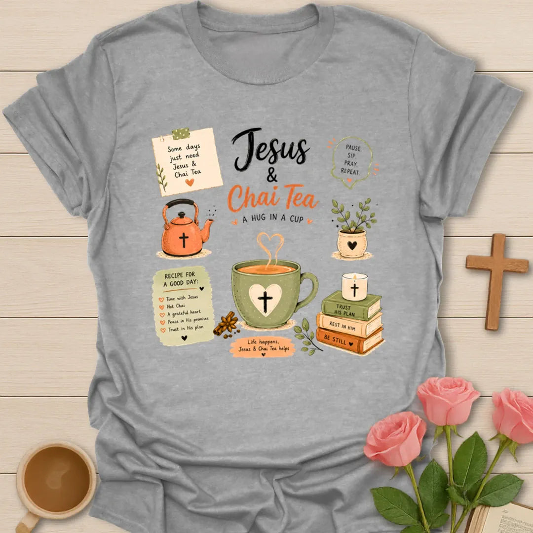 Jesus and Chai Tea T-Shirt KozzyCo Christian and tea lover design