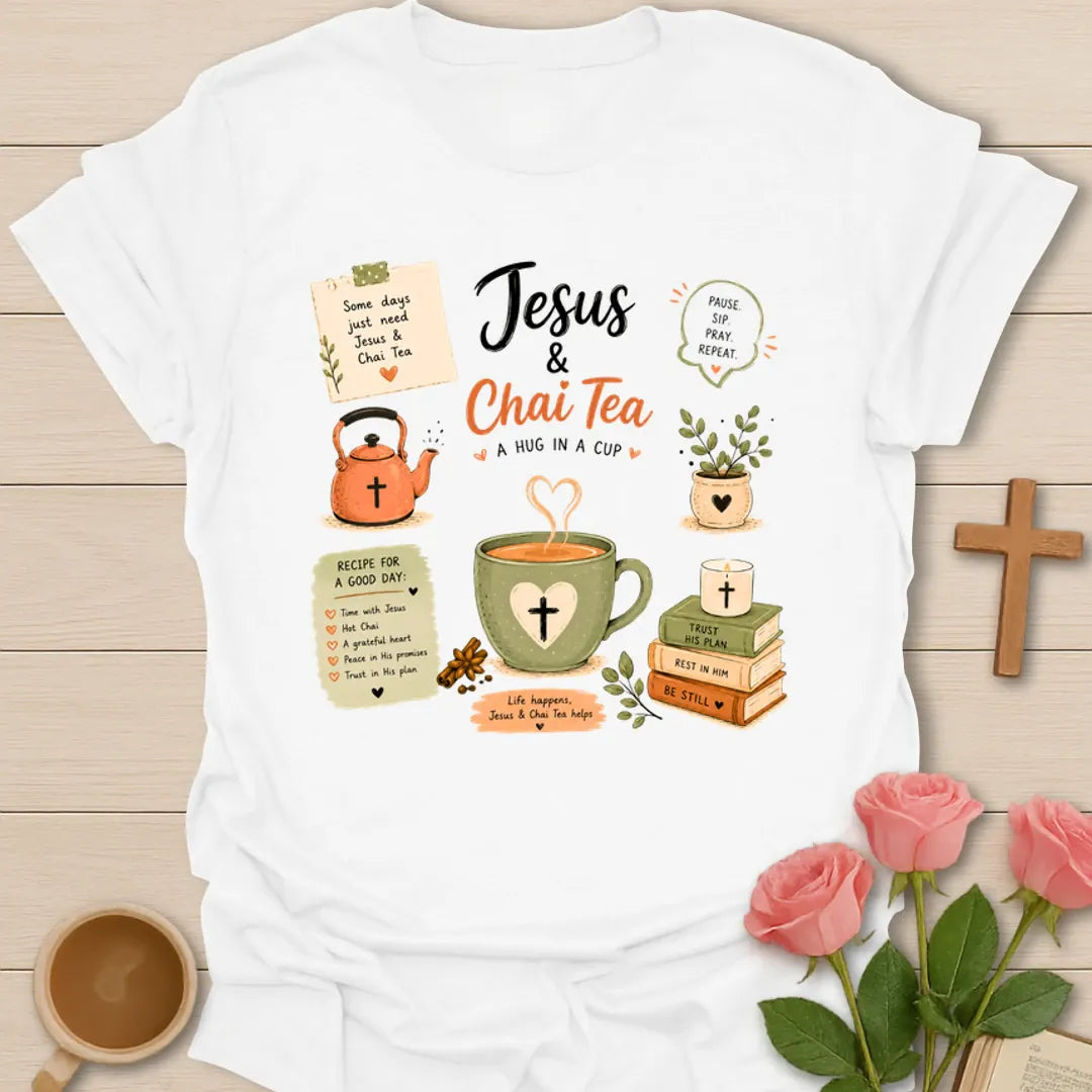 Jesus and Chai Tea T-Shirt KozzyCo Christian and tea lover design