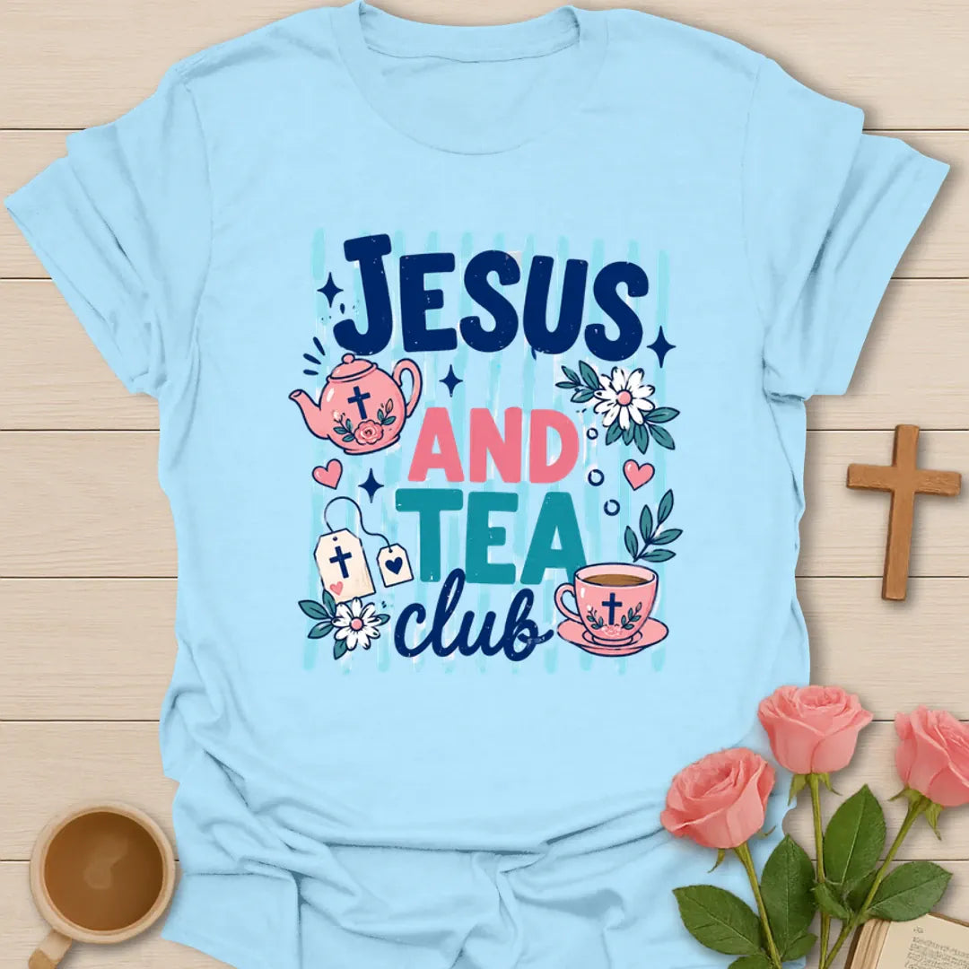 Jesus And Tea Club T-Shirt KozzyCo Christian and tea lover design
