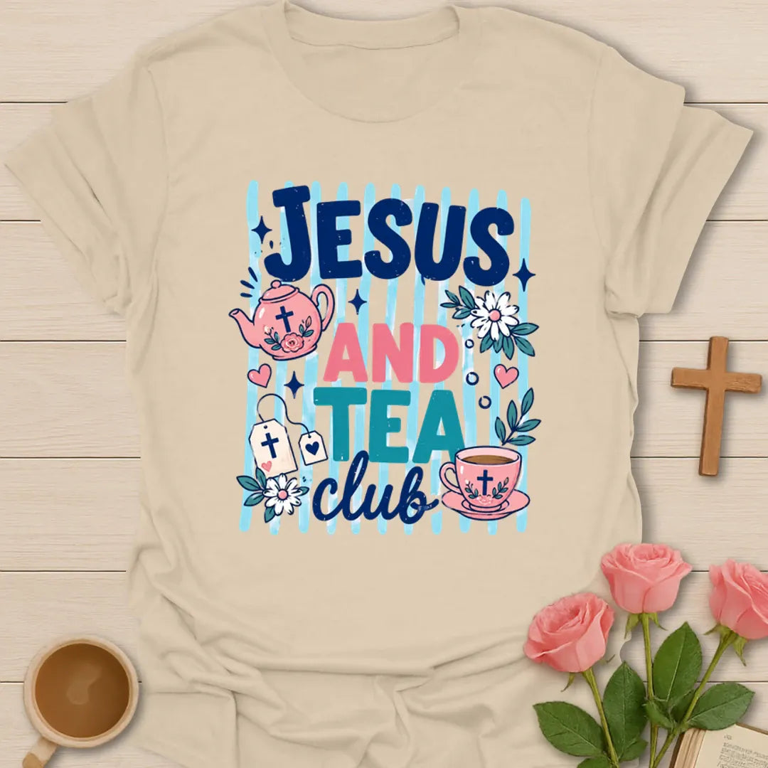 Jesus And Tea Club T-Shirt KozzyCo Christian and tea lover design