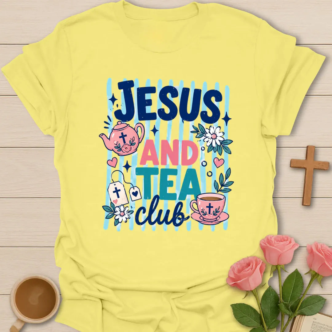 Jesus And Tea Club T-Shirt KozzyCo Christian and tea lover design