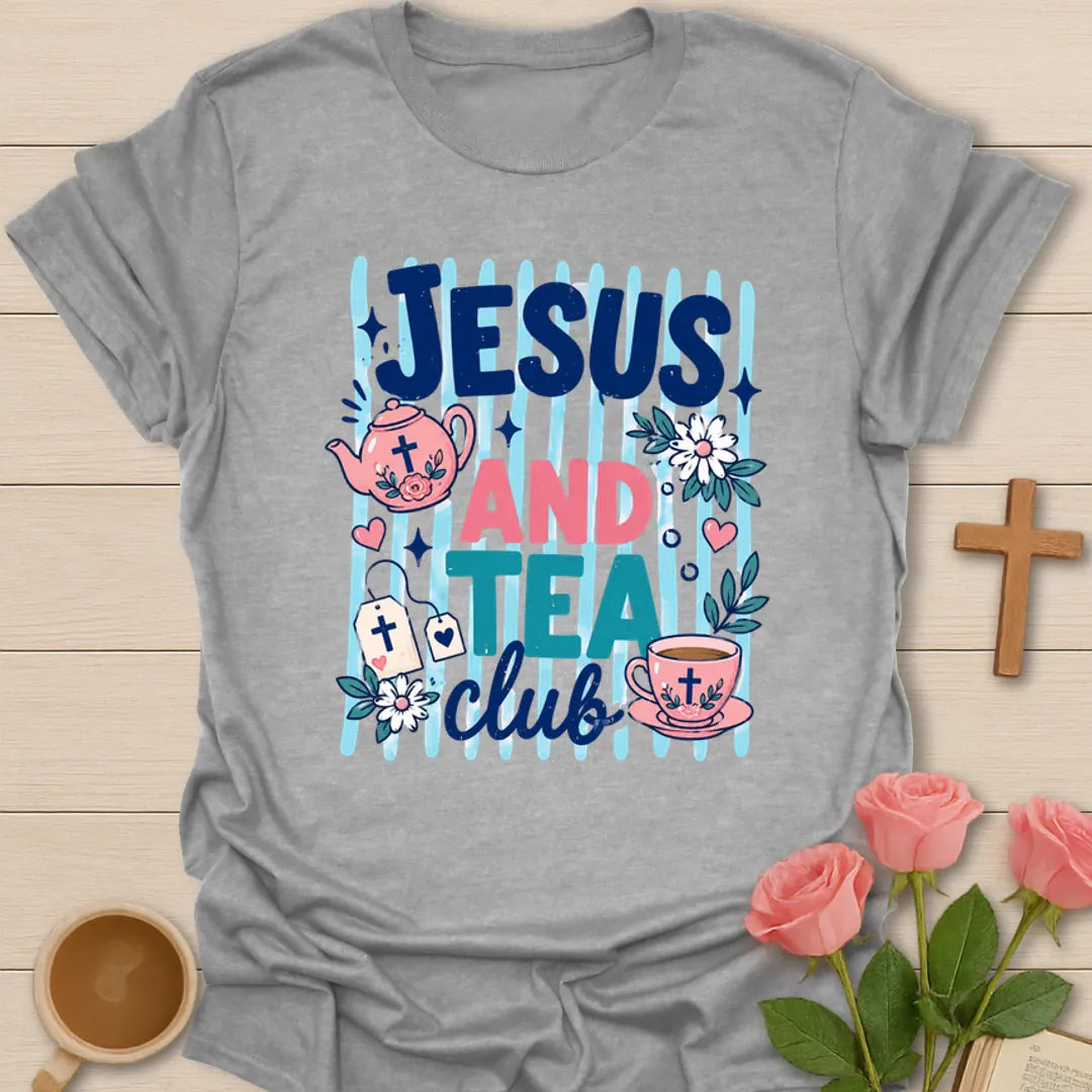Jesus And Tea Club T-Shirt KozzyCo Christian and tea lover design