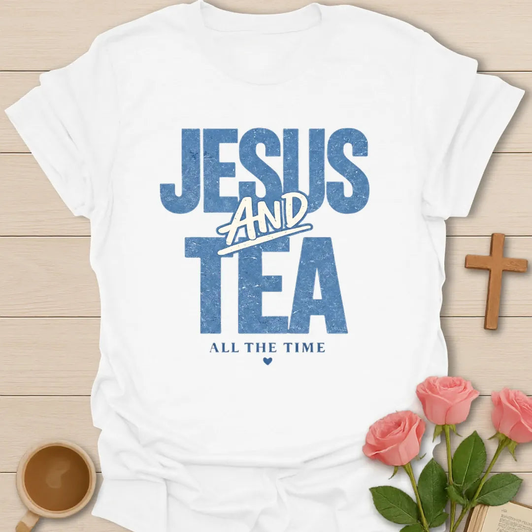 Jesus and Tea Daily T-Shirt KozzyCo Christian and tea lover design